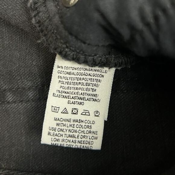 Free People Raw Hem Cutwork Cigarette Jeans Black Embroidered Crop Denim size 25 - Picture 11 of 12